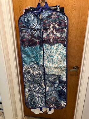 Chico's Blue Teal Paisley Pattern Garment Bag